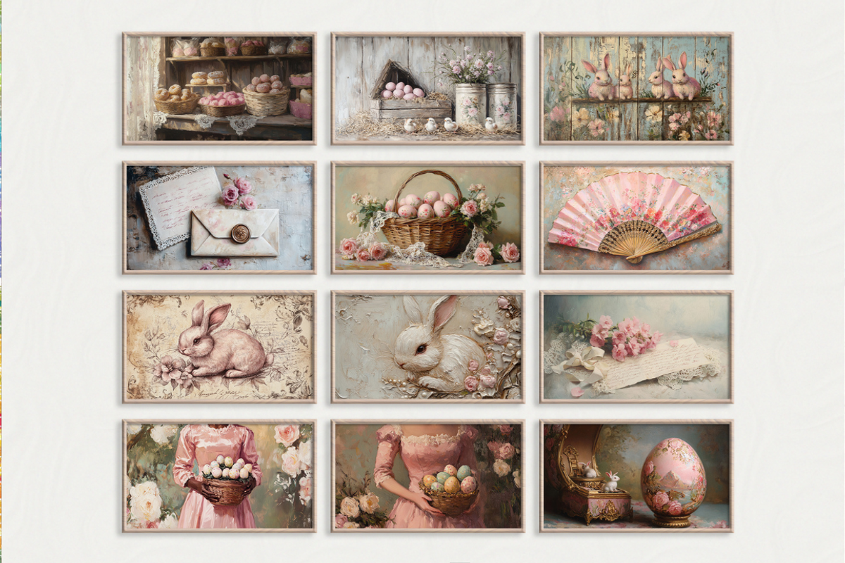 Vintage Easter Wall Art Bundle, an Illustration by PrintablesByFranklyn (Photo 4 of 10)