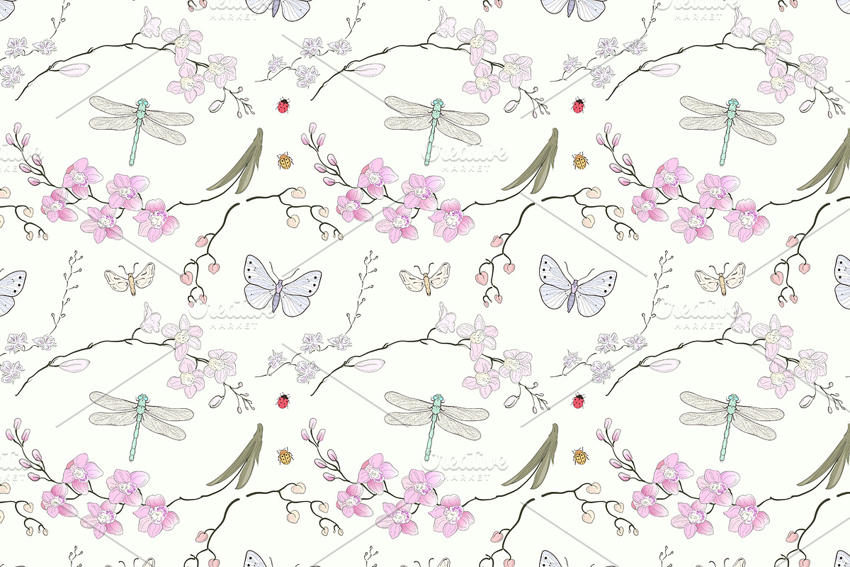 Glorious Orchid seamless patterns, a Pattern Graphic by YvY (Photo 2 of 5)