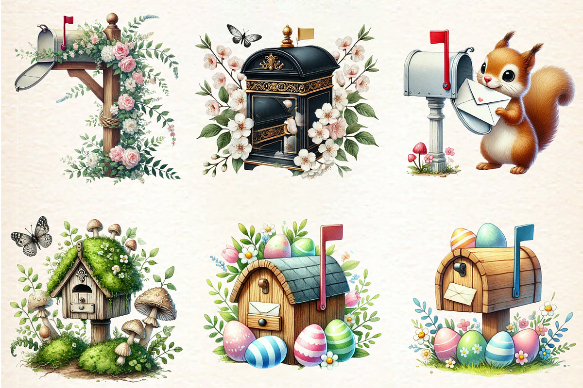 Spring Mailbox Sublimation Clipart, a Seasonal Illustration by DreamArtGraphic (Photo 5 of 5)