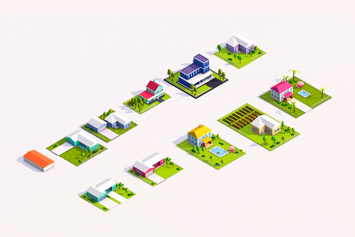 Low Poly City Buildings Pack 2, an Environmental 3D Model by Anton Moek (Photo 6 of 8)