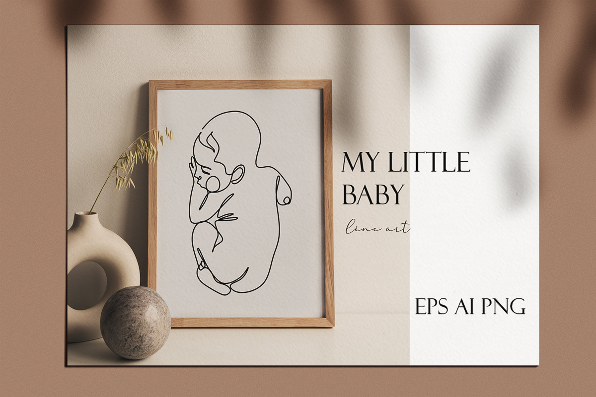 MY LITTLE BABY one line art, a Healthcare Illustration by velychko.ua (Photo 2 of 8)