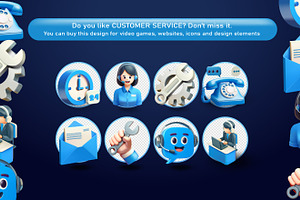 Customer Service, 3D Vector Elements