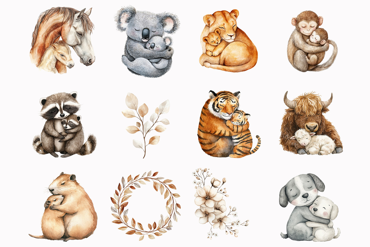 Mom and Baby Animal, an Illustration by Design Market (Photo 2 of 4)