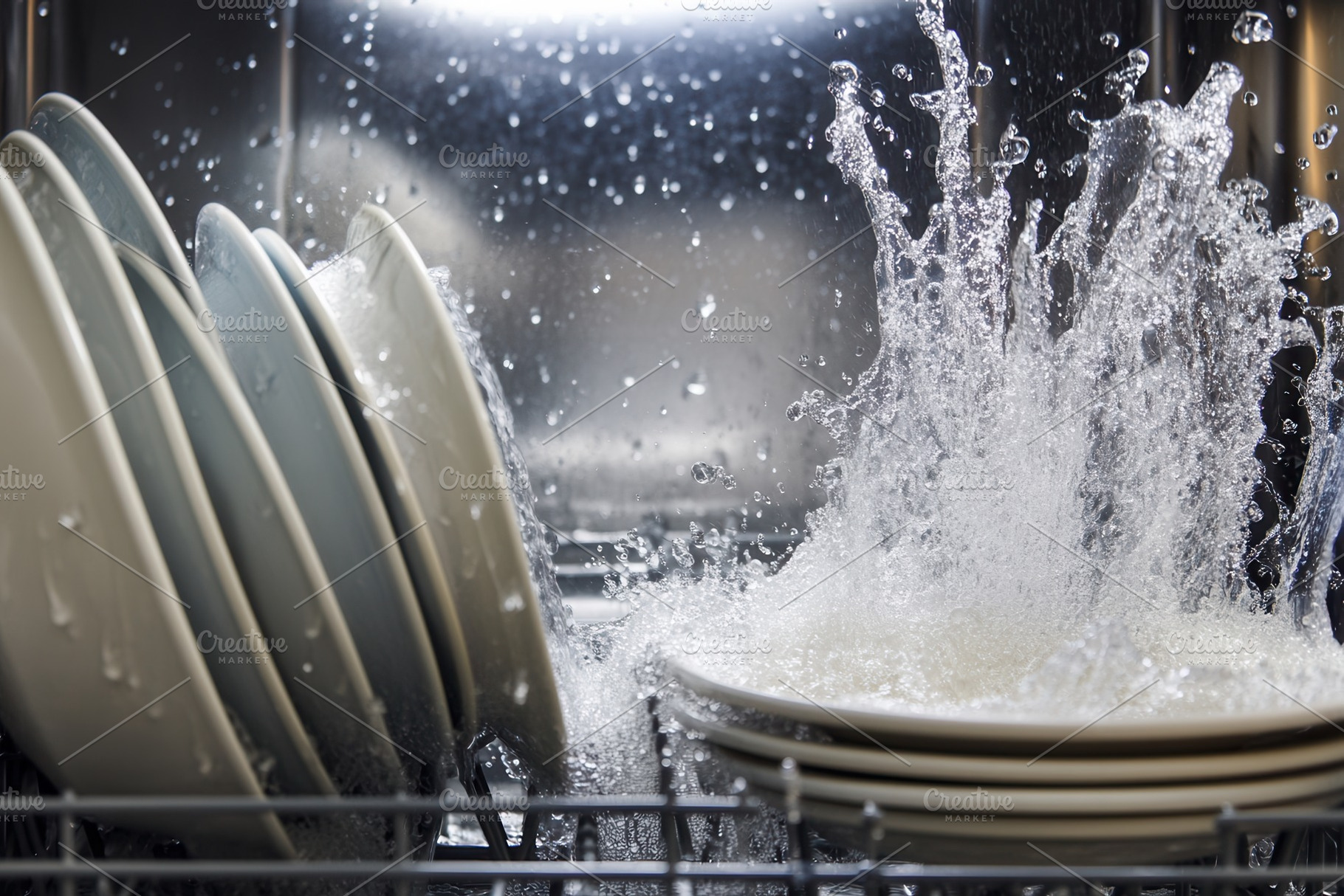 A dishwasher full of dishes, a Photo by Pavel_design