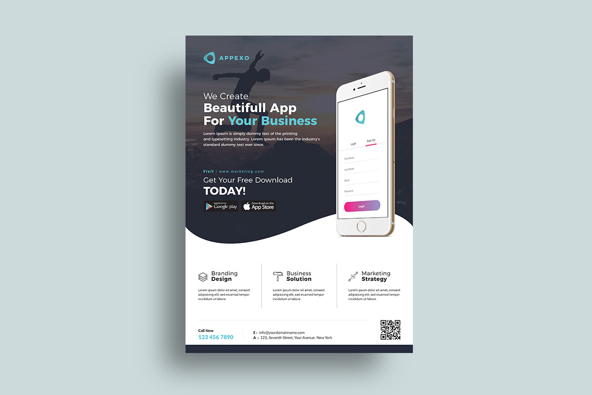 Mobile App Flyer, a Flyer Template by CreativeZoom (Photo 3 of 4)
