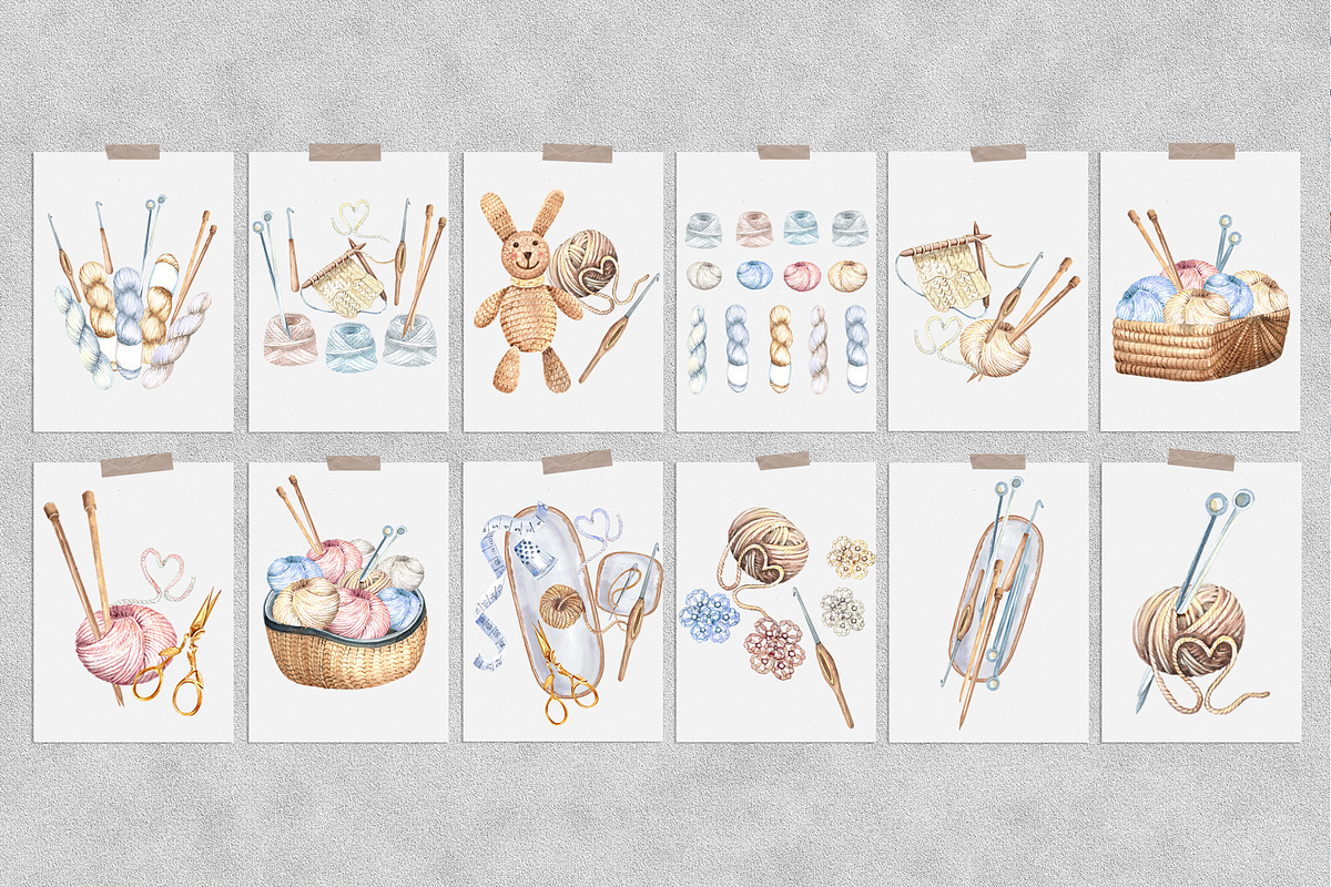 Knitting & Crochet, a Decorative Illustration by JennyColorArt (Photo 4 of 8)