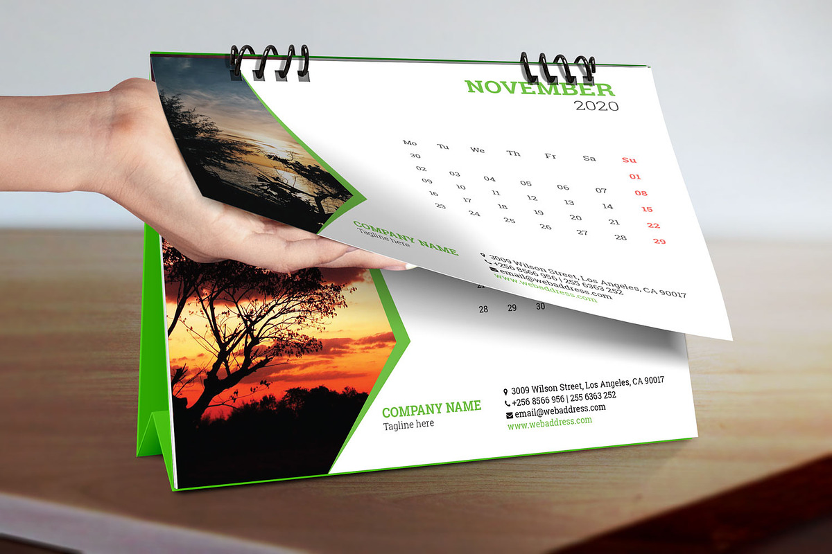 Desk Calendar for 2020 V_2, a Stationery Template by graphicbox (Photo 3 of 5)