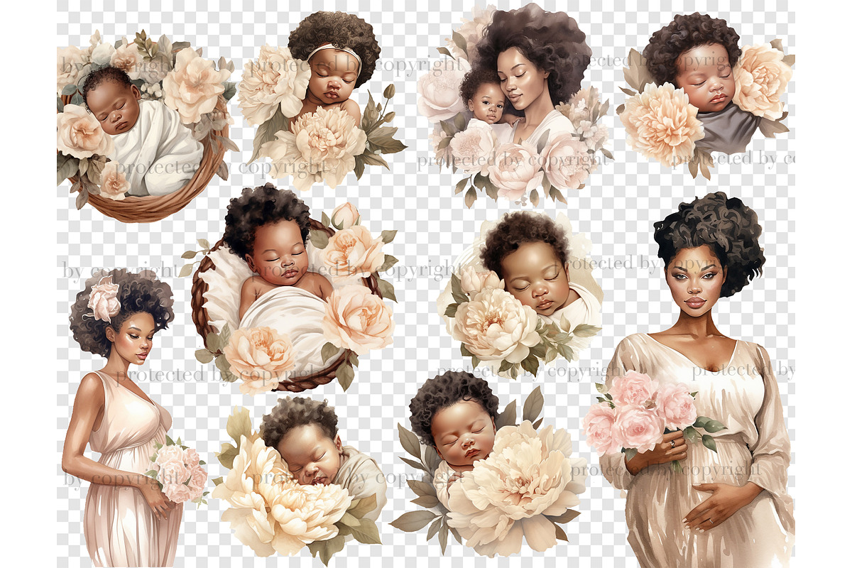 Baby Shower Illustrations Set, a Person Illustration by GlamArtZhanna (Photo 5 of 5)