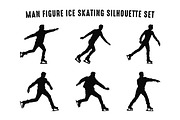 Man Figure Ice Skater Silhouette Set, a Person Illustration by Gfx Expert Team (Thumbnail 3 of 3)