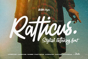 Ratticus - Stylish Lettering Font, a Script Font by ikiiko