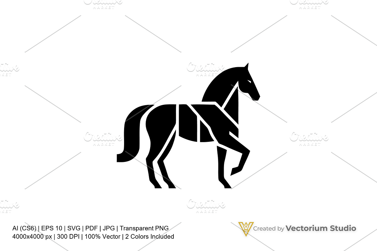 Geometric Horse Equine Logo, a Branding & Logo Template by Vectorium Studio (Photo 1 of 3)