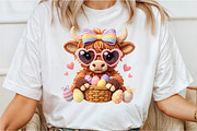 Crochet Easter Highland Cow PNG, an Illustration by DreamCafeArt (Thumbnail 2 of 6)