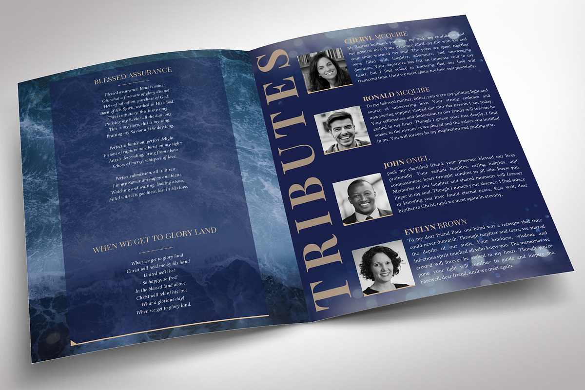 Blue Life Tabloid Funeral Program, a Brochure Template by Godserv Designs (Photo 5 of 11)