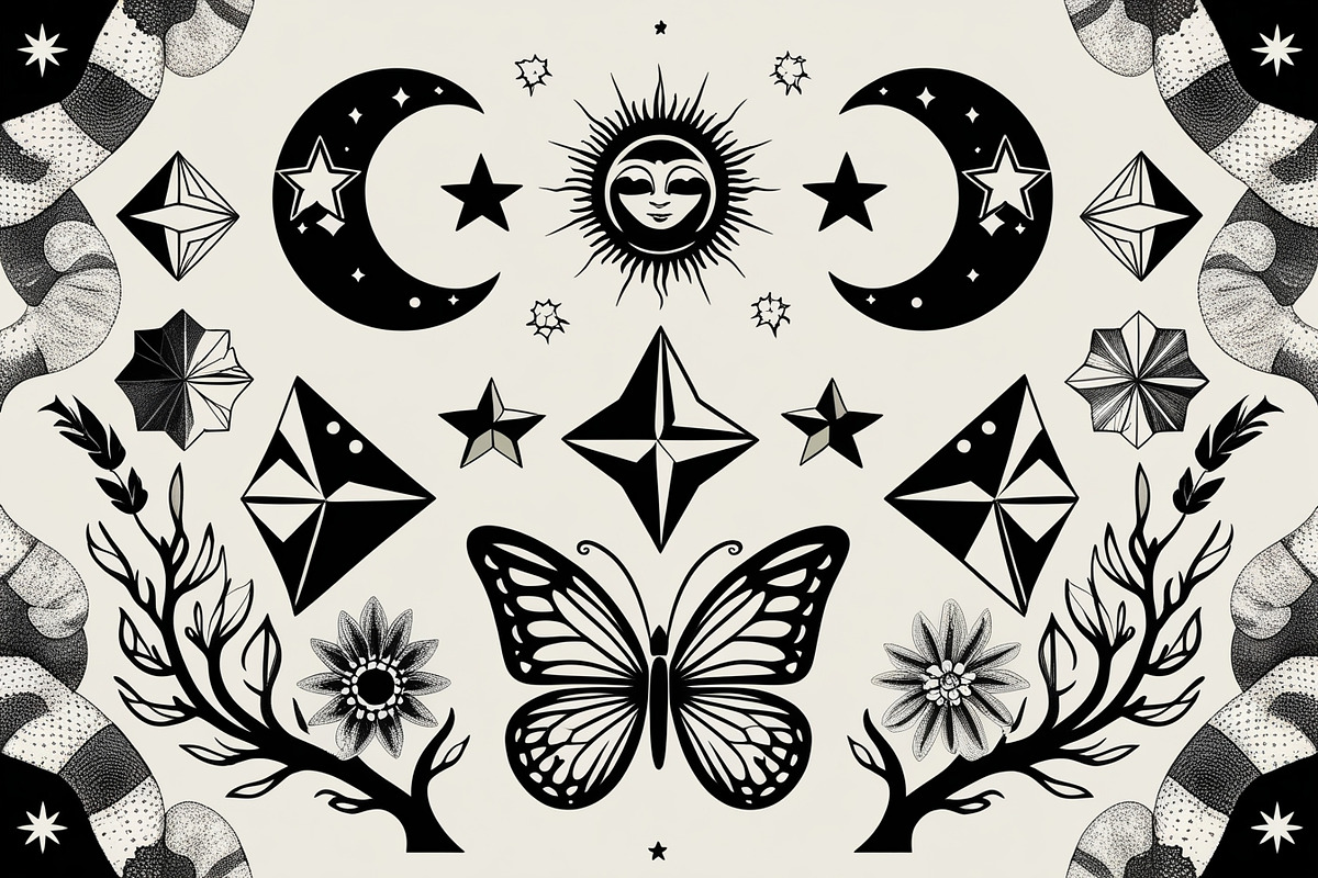Mystic Moon and Nature Bundle, an Illustration by Creativeshirt (Photo 4 of 9)