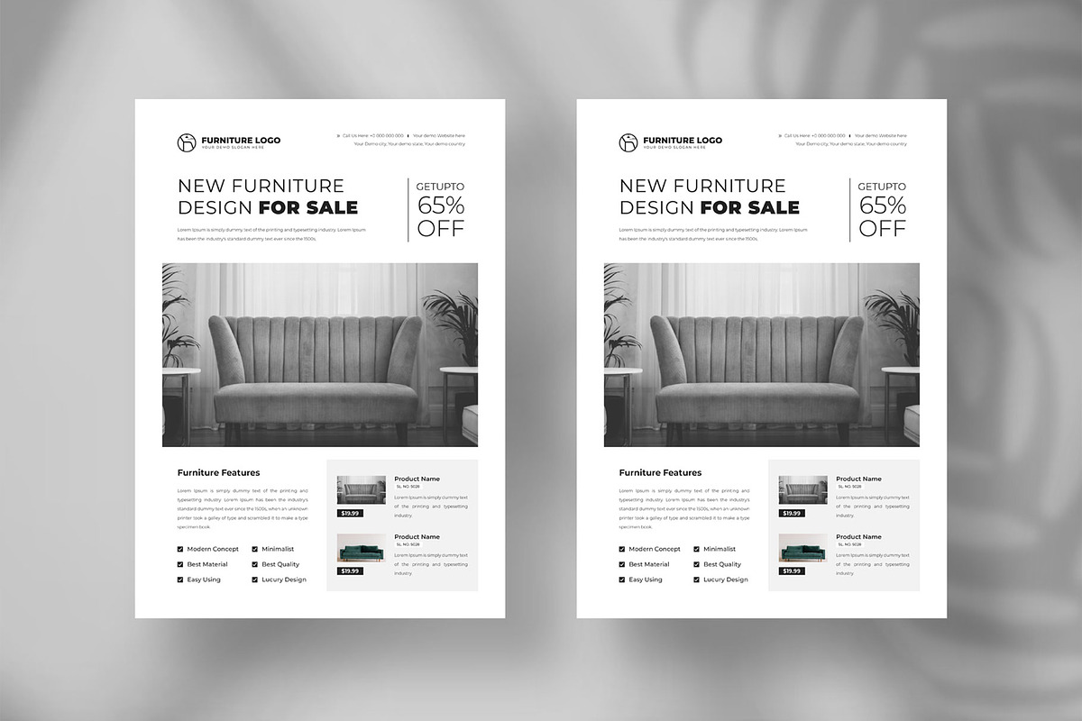 Furniture sale flyer layout design, a Flyer Template by Tanmoy Topu (Photo 2 of 6)