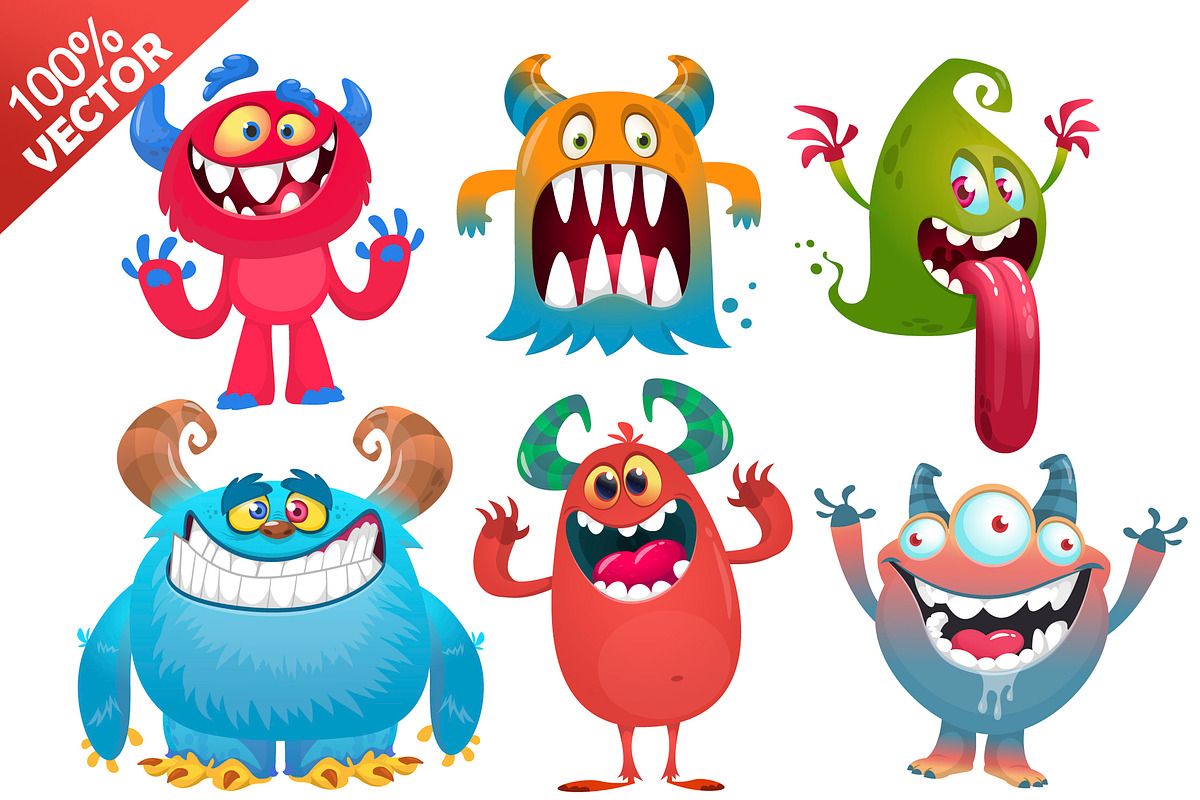 Popcorn Prowlers - 6 Cute Monsters, a Decorative Illustration by D R A W K M A N (Photo 6 of 6)