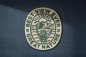 Stitching Embroidery Patch Mockup, a Merchandise Mockup by Design Squad