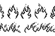 Black fire flames icons. Pixelated, an Object Graphic by LadadikArt (Thumbnail 2 of 3)