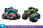 Monster Truck Sublimation Clipart, an Object Graphic by Regulrcrative (Thumbnail 3 of 7)