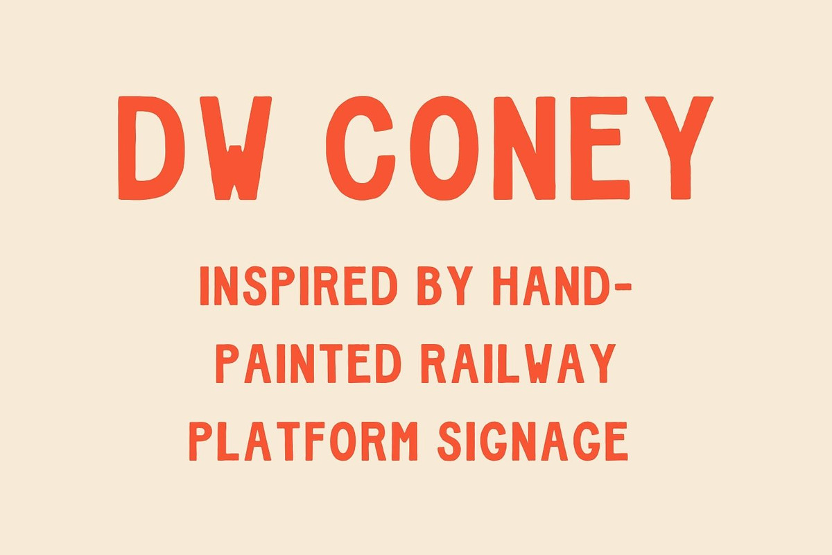 DW Coney - Vintage Hand-Painted Font, a Font by Walker Design Co. (Photo 2 of 5)