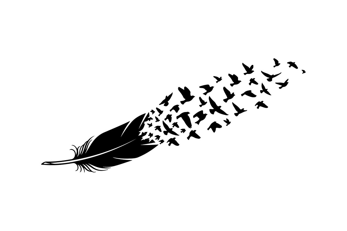 Boho Feather Silhouette Vector, an Object Graphic by jahid234 (Photo 47 of 51)