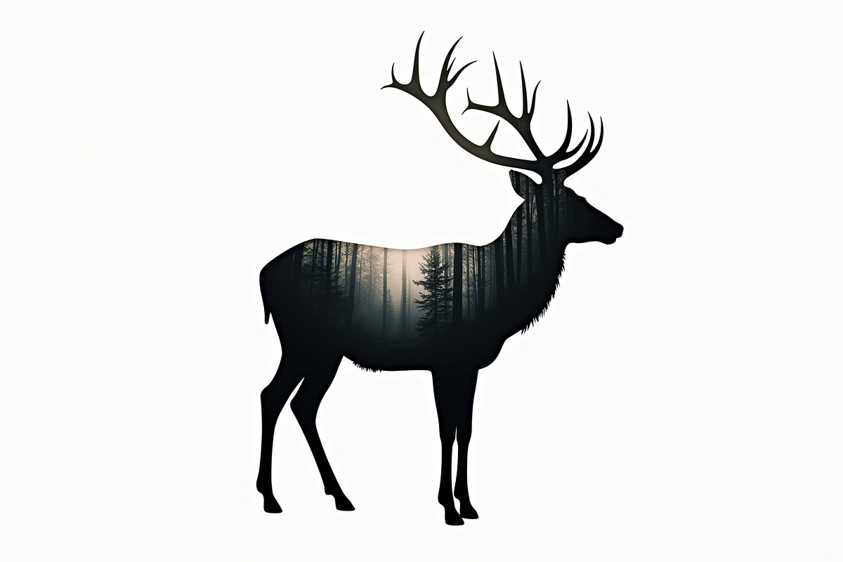 Majestic Deer Silhouette Bundle, an Illustration by jahid234 (Photo 3 of 7)