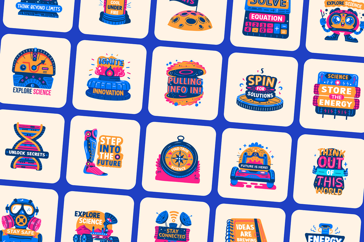 Science Stickers Set, an Emoji Icon by Vectors Market (Photo 5 of 8)