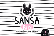 Sansa Kid-Scandinavian style font, a Sans Serif Font by himoki (Thumbnail 1 of 3)