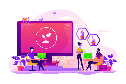 Biophilic design in workspace, a Work Illustration by Visual Generation