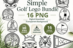 Simple Golf Logo Bundle, a Solid Icon by Tanya Kart