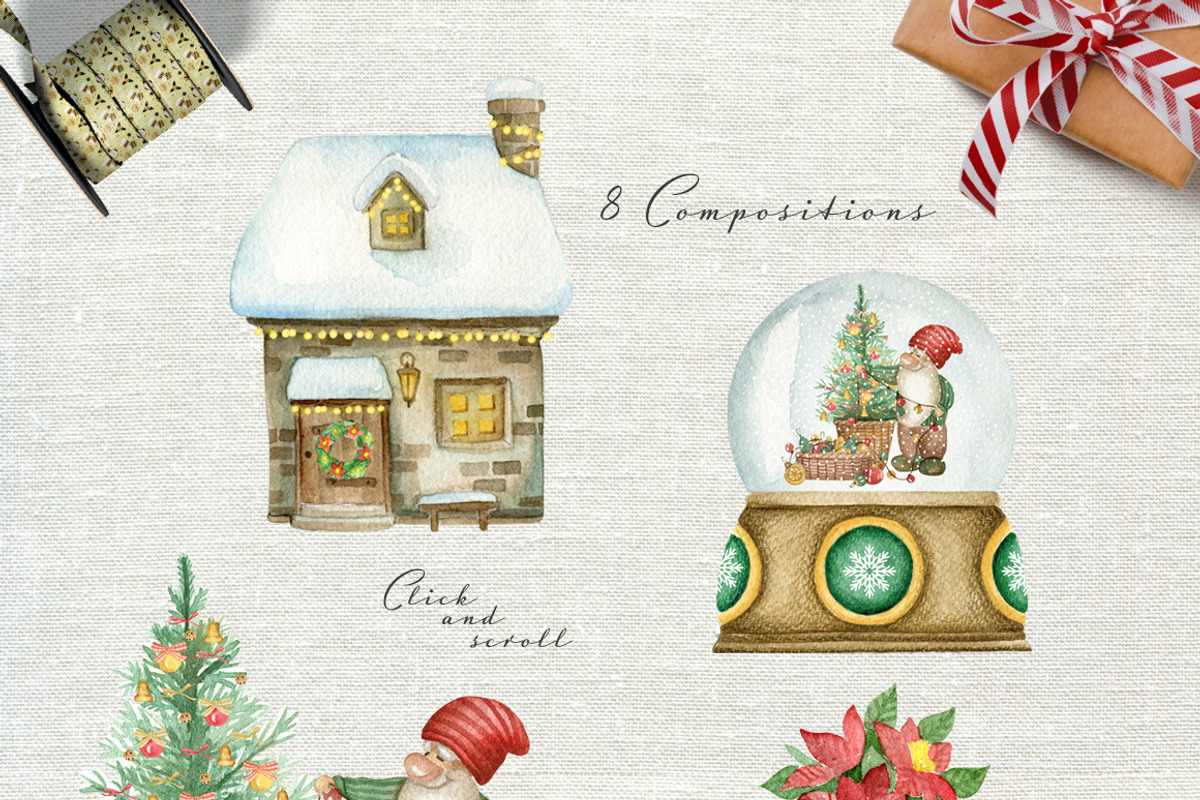 Watercolor gnomes. Big bundle, an Illustration by JuliaBadeeva (Photo 11 of 27)