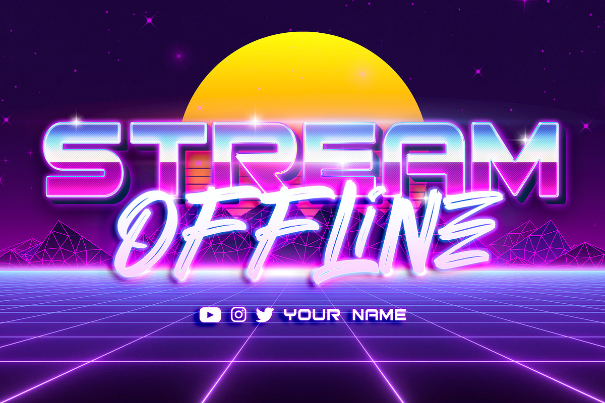 Retrowave Twitch Overlay, a Templates & Theme by StreamSkins (Photo 1 of 4)