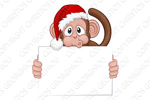Christmas Monkey Cartoon Character, an Illustration by Christos Georghiou