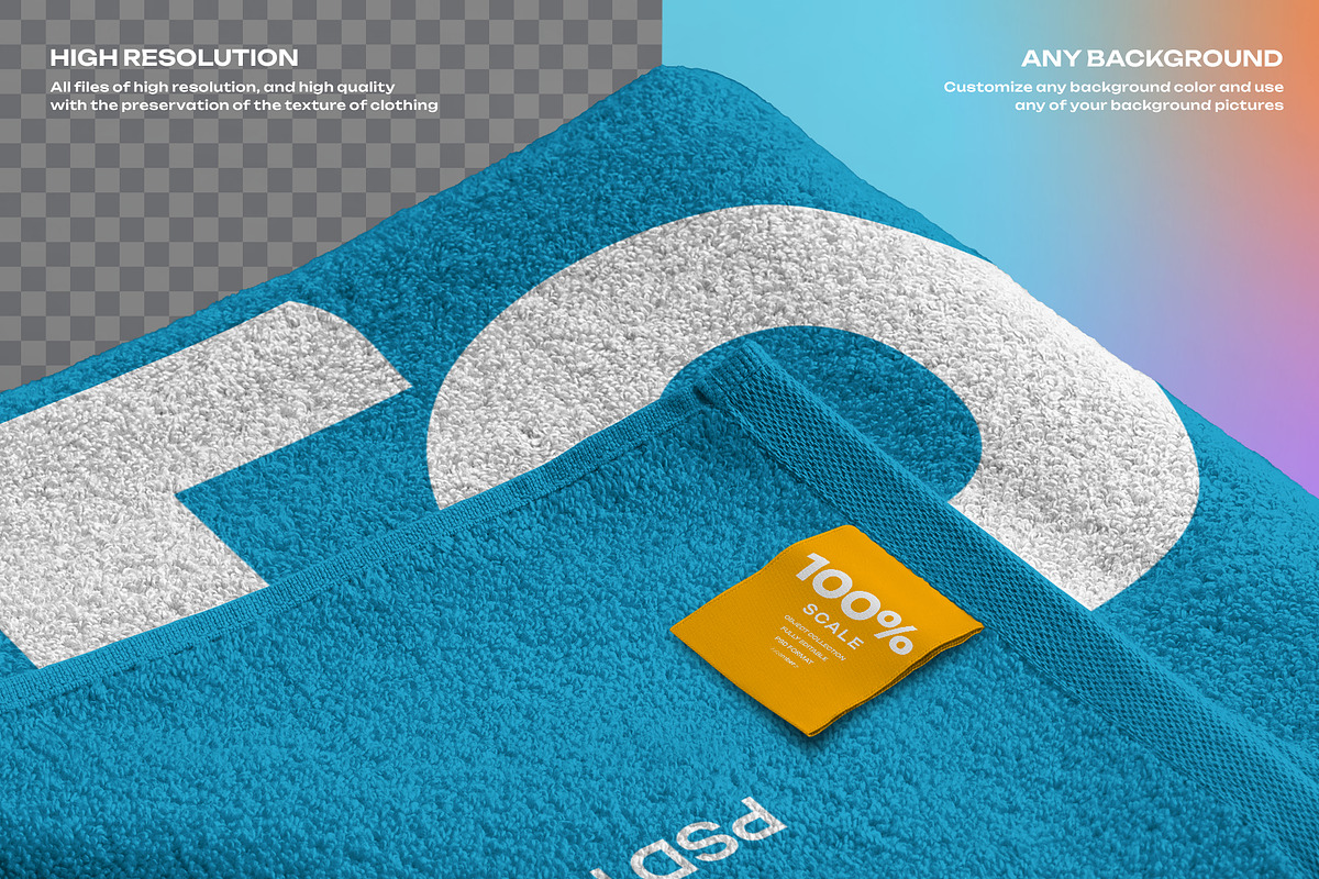 Mockup of a Large Bath / Beach Towel, a Household Mockup by Grow Design Craft Studio (Photo 6 of 7)