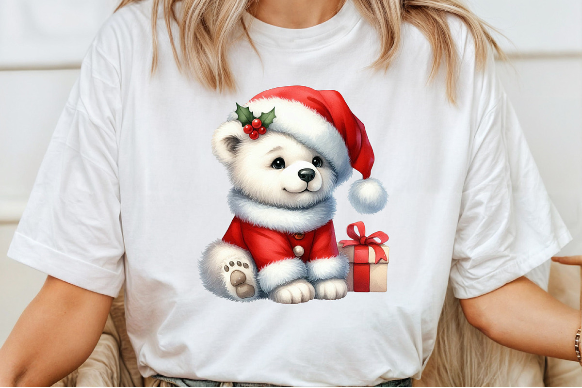 Cute Christmas Polar Bear Clipart, an Illustration by Pixels.Craft (Photo 5 of 7)