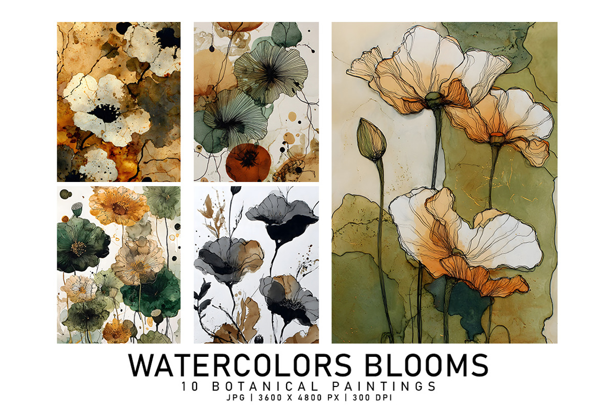 Watercolor Blooms, a Decorative Illustration by Digital Art Creations (Photo 1 of 6)