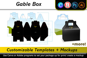 Straight Gable Box Mockup + Template