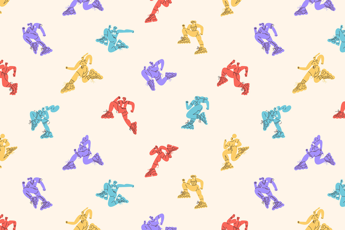 Running people set + backgrounds, a Sport Illustration by PaperTrident (Photo 13 of 13)