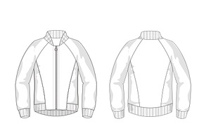 Bomber Jacket Fashion Flat Template