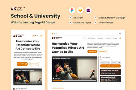 Allegro Art School - School Website, a Landing Page Template by twinstd