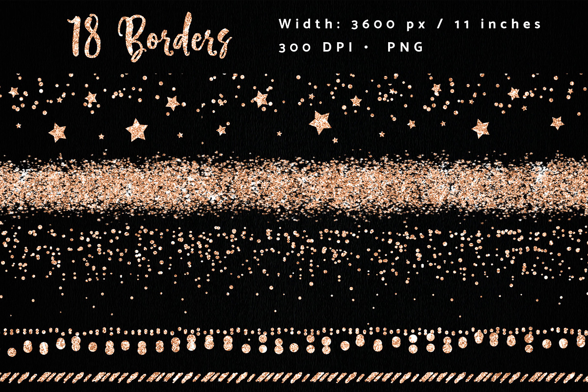 Rose Gold Confetti Frames Borders, a Texture Graphic by Nifty Template Studio (Photo 5 of 10)