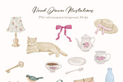 Cottagecore Vintage Floral Clipart, a Decorative Illustration by ElenaPlatovaArt (Thumbnail 2 of 14)