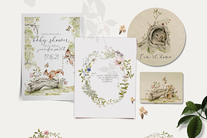 Woodland Baby Animals Field Flowers