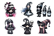 Gothic Girl Gnomes Clipart, an Illustration by Daily.Designs (Thumbnail 2 of 5)
