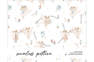 Fairytale Mouse fairy Forest pattern