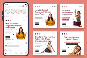 Health Tips Social Media Post, an UI Kit Template by CreativeShaper