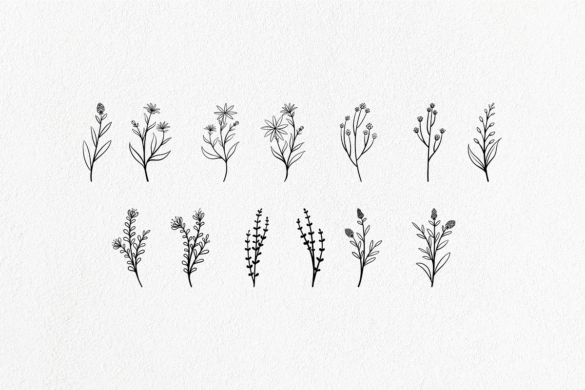 Plant and flower hand-drawn set, an Object Illustration by Tekuni (Photo 5 of 6)