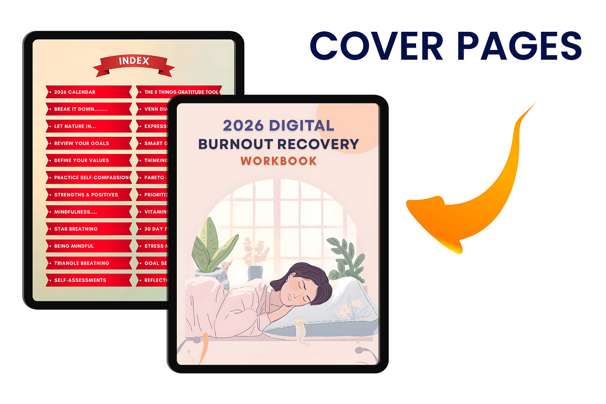 2026 Burnout Recovery Workbook, a Stationery Template by Designmela01