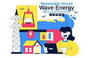 10 Renewable Ocean Wave Energy, a Technology Illustration by denayunebgt (Thumbnail 1 of 4)