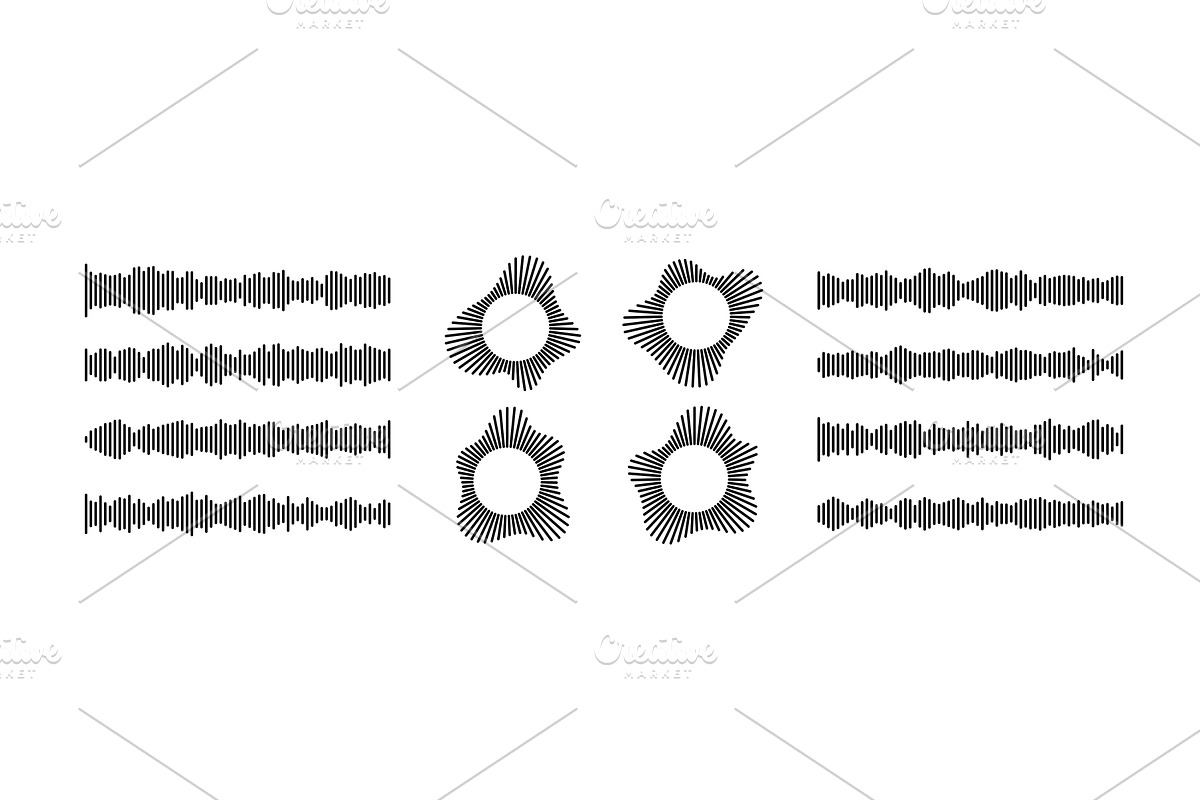 Sound wave collection with circular, an Object Illustration by YuliiaOsadcha